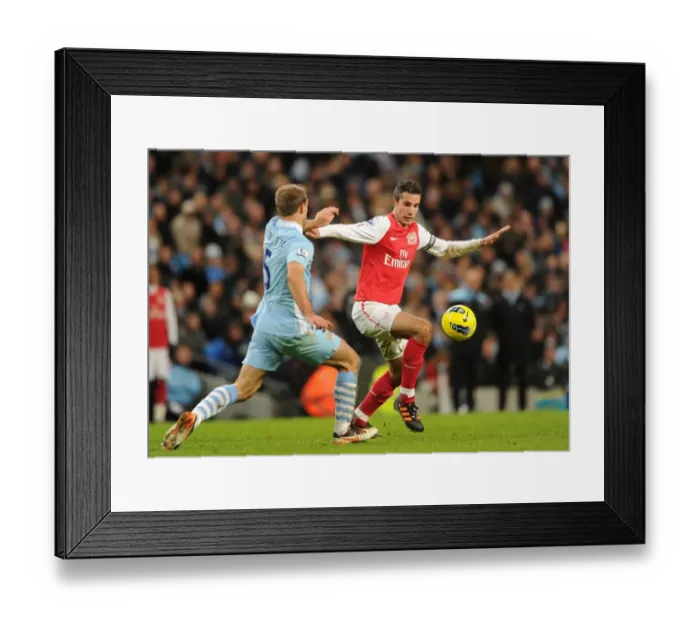 Framed Print : Clash of Titans: Van Persie vs. Zabaleta - Manchester City vs. Arsenal, 2011-12 Premier League