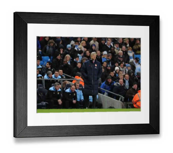 Framed Print : Arsene Wenger at Manchester City: Premier League Clash 2011-12 Framed Print : Arsene Wenger at Manchester City: Premier League Clash 2011-12