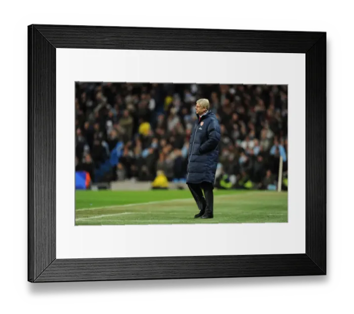 Framed Print : Arsene Wenger at Manchester City vs Arsenal (Premier League 2011-12)