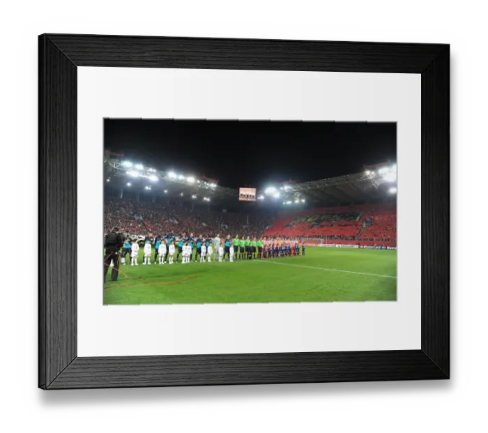 Framed Print : Champions League Showdown: Olympiacos vs. Arsenal - Georgios Karaiskakis Stadium, Athens (December 2011)