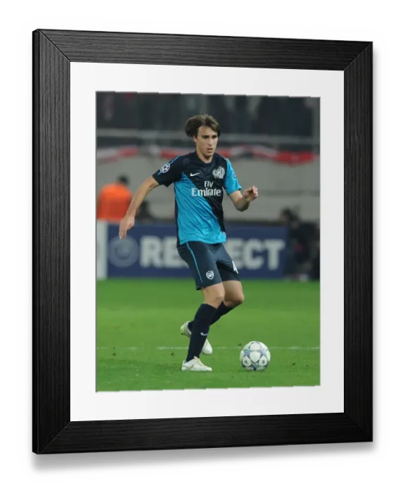 Framed Print : Ignasi Miquel in Action: Olympiacos vs. Arsenal, UEFA Champions League 2011-12