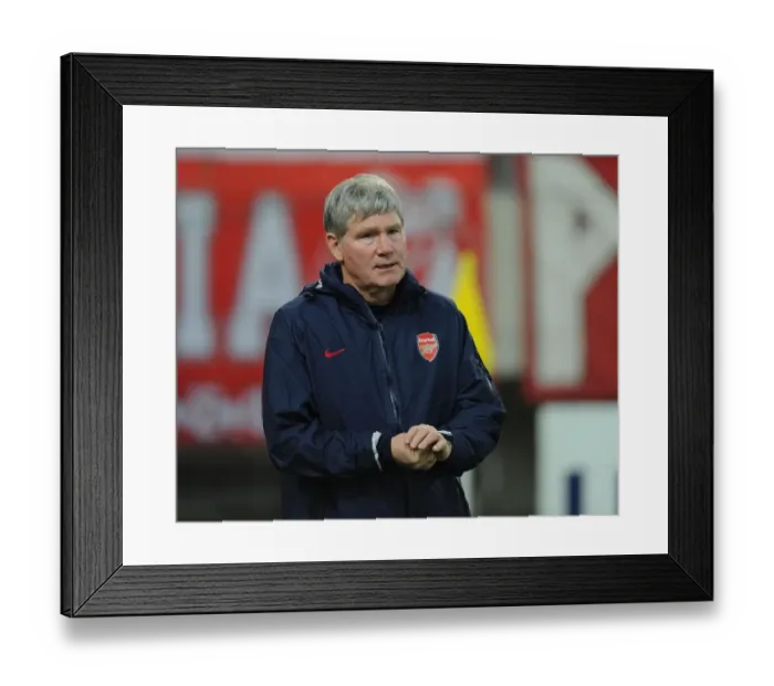 Framed Print : Pat Rice: Arsenal Assistant Manager Before Olympiacos Clash (UEFA Champions League 2011-12)