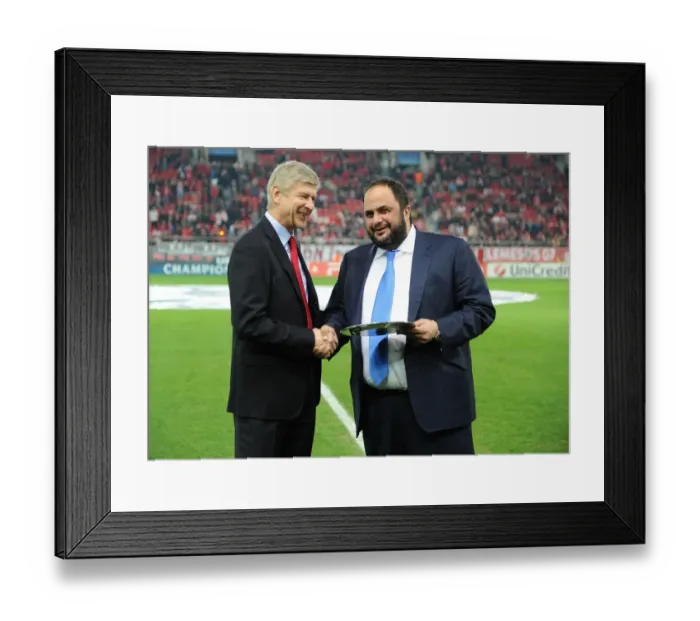 Framed Print : Arsene Wenger Honored for 200th European Match: Olympiacos v Arsenal, UEFA Champions League (December 2011) Framed Print : Arsene Wenger Honored for 200th European Match: Olympiacos v Arsenal, UEFA Champions League (December 2011)