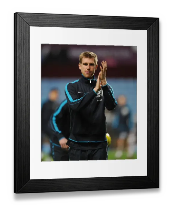 Framed Print : Per Mertesacker: Focused Ahead of Aston Villa vs. Arsenal (Premier League, 2011)