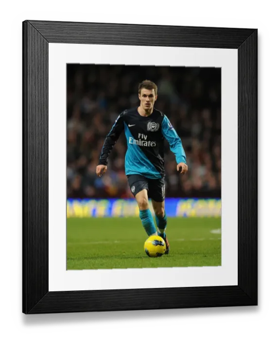 Framed Print : Aaron Ramsey in Action: Arsenal vs. Aston Villa, Premier League 2011-12