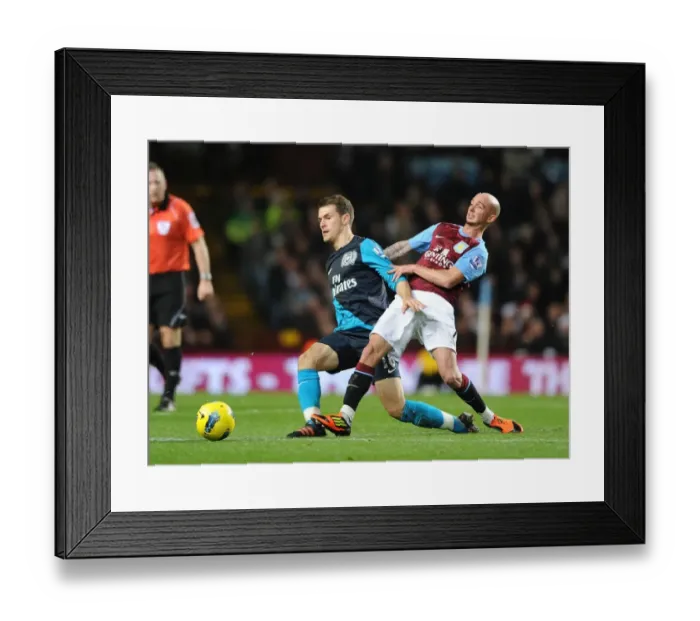 Framed Print : Aaron Ramsey Outmaneuvers Stephen Ireland: Aston Villa vs. Arsenal, Premier League, 2011