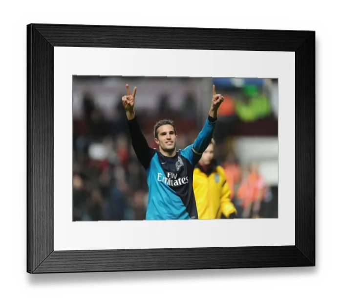 Framed Print : Robin van Persie Celebrates Goal: Aston Villa vs. Arsenal, Premier League 2011-12