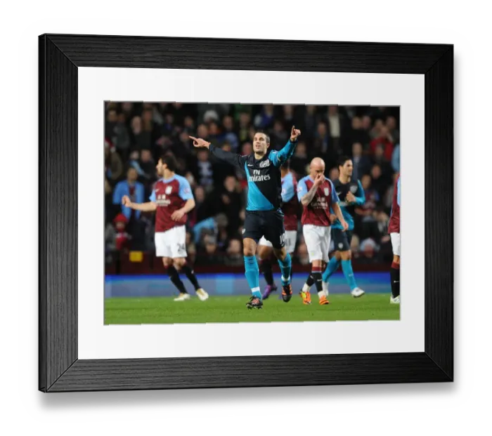 Framed Print : Robin van Persie's Goal: Aston Villa vs. Arsenal, Premier League 2011-12