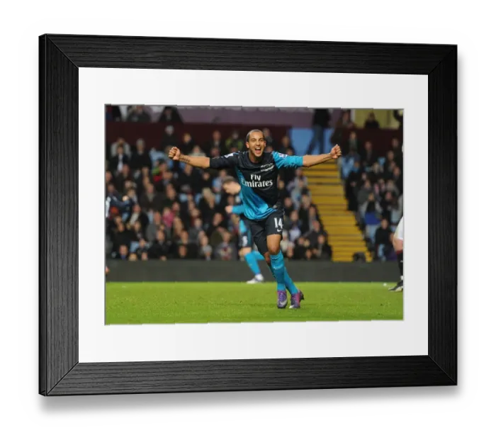 Framed Print : Theo Walcott's Euphoric Moment: Arsenal's 2nd Goal vs. Aston Villa (2011-12) Framed Print : Theo Walcott's Euphoric Moment: Arsenal's 2nd Goal vs. Aston Villa (2011-12)