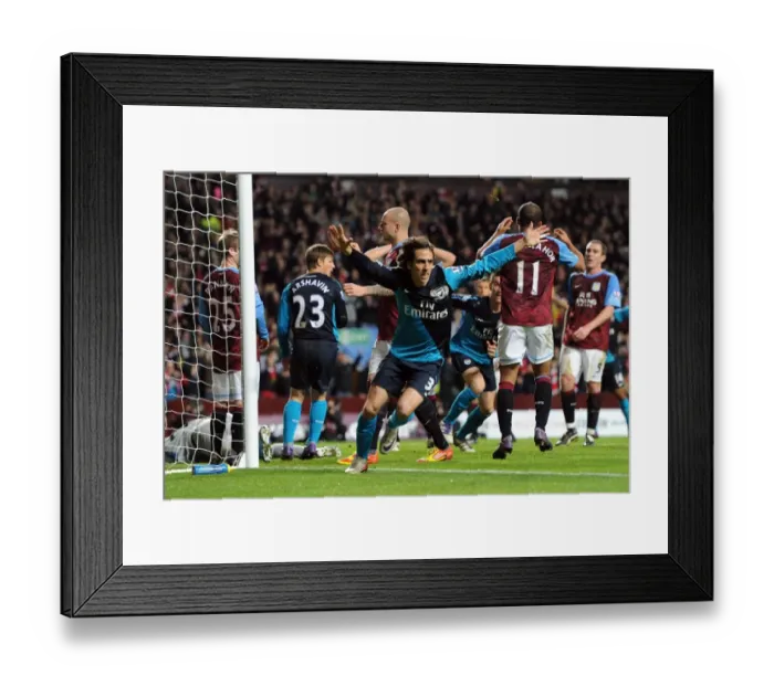 Framed Print : Yossi Benayoun Scores Arsenal's Second Goal vs. Aston Villa (2011-12)