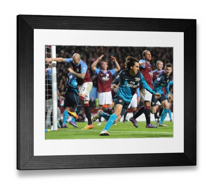 Framed Print : Yossi Benayoun Scores Arsenal's Second Goal Against Aston Villa (2011-12)