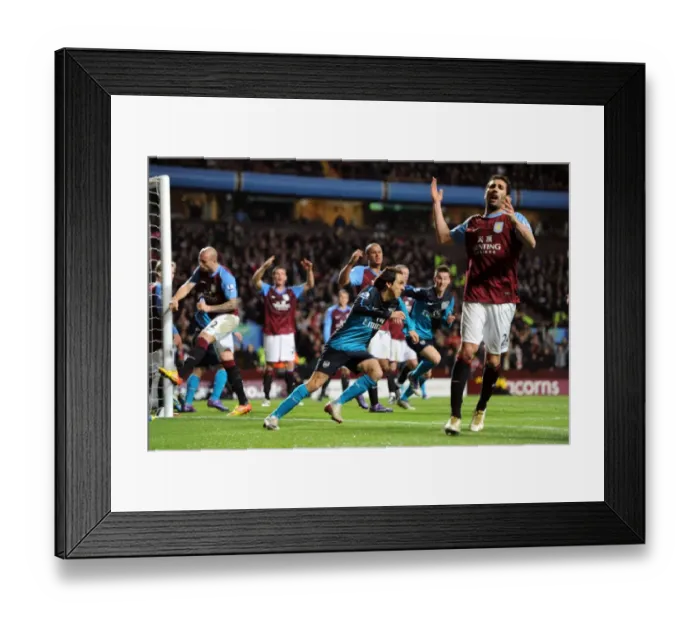 Framed Print : Yossi Benayoun Scores Arsenal's Second Goal Against Aston Villa (2011-12)
