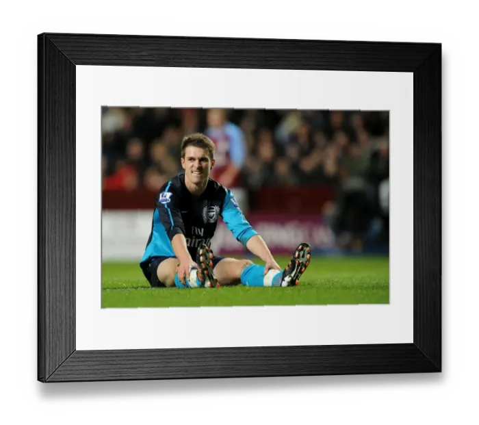 Framed Print : Aaron Ramsey in Action: Arsenal vs. Aston Villa, Premier League 2011-12