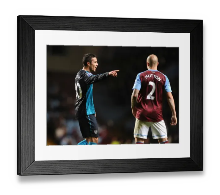 Framed Print : Robin van Persie and Alan Hutton: A Moment of Respite Amidst the Aston Villa vs. Arsenal Rivalry (2011-12) Framed Print : Robin van Persie and Alan Hutton: A Moment of Respite Amidst the Aston Villa vs. Arsenal Rivalry (2011-12)