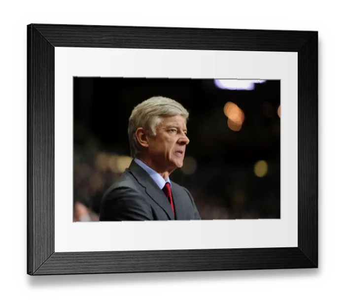Framed Print : Arsene Wenger Leads Arsenal Against Aston Villa in Premier League Clash (2011-12)
