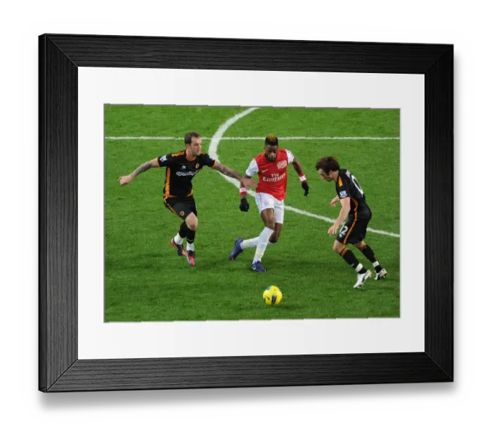 Framed Print : Alex Song vs. Steven Fletcher and Stephen Hunt: Arsenal vs. Wolverhampton Wanderers, Premier League, 2011-2012
