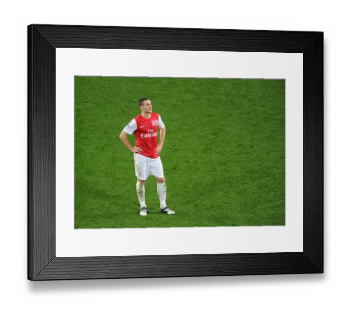 Framed Print : Thomas Vermaelen Focuses in Arsenal's Battle Against Wolverhampton Wanderers (2011-2012)