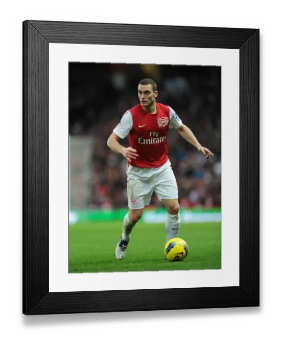 Framed Print : Thomas Vermaelen: Arsenal's Defensive Wall vs. Wolverhampton Wanderers, Premier League 2011-2012
