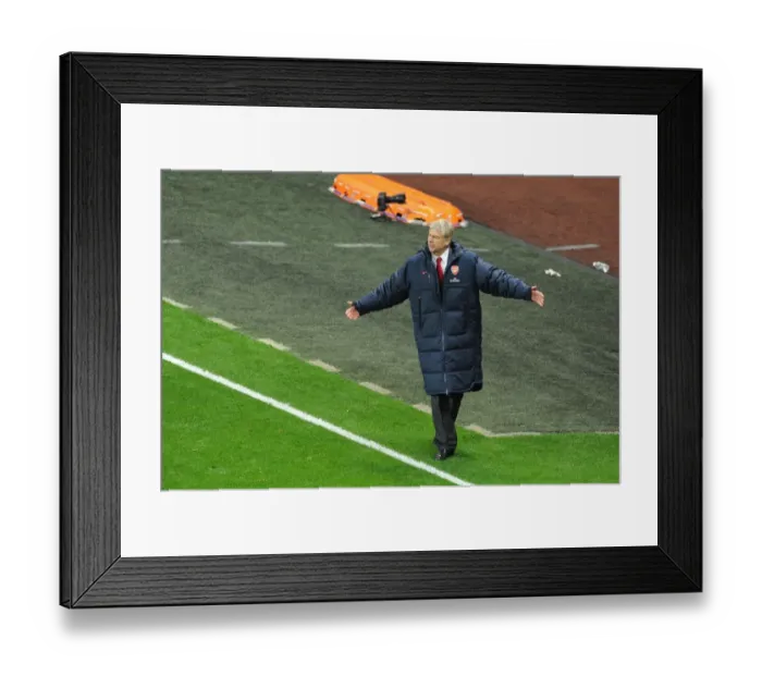 Framed Print : Arsene Wenger Leads Arsenal Against Wolverhampton Wanderers in Premier League (December 2011)