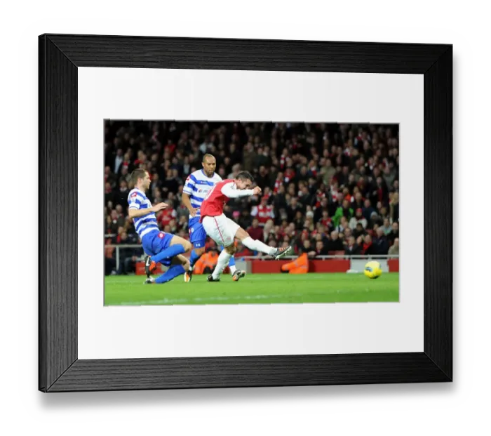 Framed Print : Robin van Persie Scores Dramatic Goal Past Matthew Connolly (Arsenal vs. Queens Park Rangers, 2011-12)
