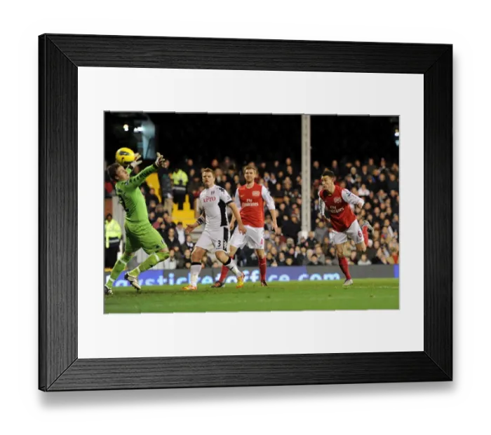 Framed Print : Koscielny Scores the Winner: Fulham vs. Arsenal, Premier League 2011-12