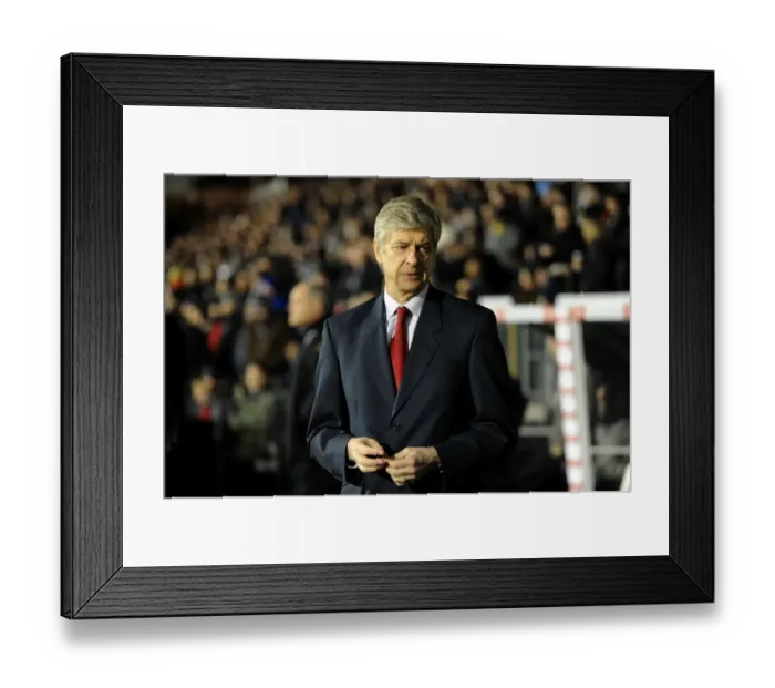Framed Print : Arsene Wenger Leads Arsenal Against Fulham in Premier League Clash (2011-12)