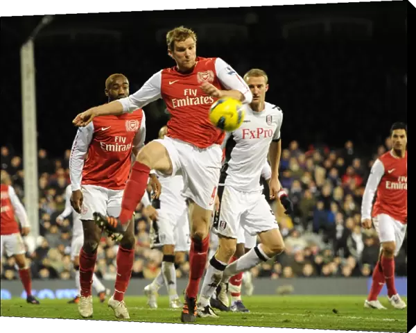 Per Mertesacker (Arsenal). Fulham 2: 1 Arsenal. Barclays Premier League