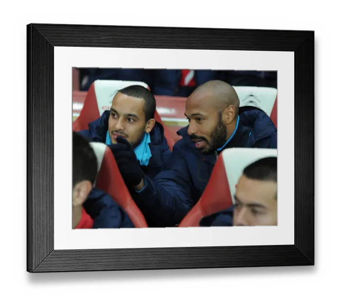 Framed Print : Arsenal FC: Theo Walcott and Thierry Henry - FA Cup Third Round Showdown vs Leeds United (2011-12)