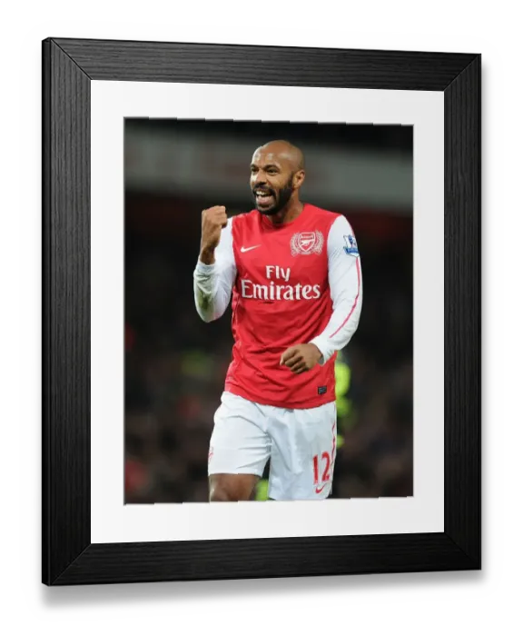 Framed Print : Thierry Henry's FA Cup Goal Celebration: Arsenal vs. Leeds United (2011-12)