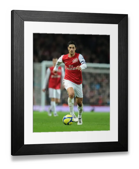Framed Print : Arsenal's Mikel Arteta in FA Cup Action Against Leeds United (2011-12)