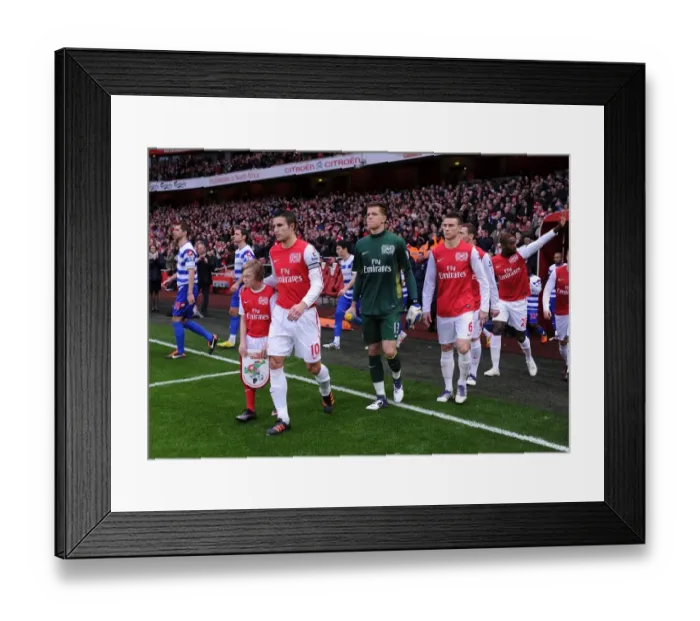 Framed Print : Arsenal's Robin van Persie Leads Out Team Against Queens Park Rangers, 2011-12 Premier League