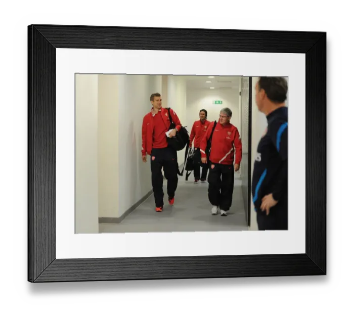 Framed Print : Arsenal: Pat Rice and Per Mertesacker Before Arsenal vs. Wolverhampton Wanderers (2011-2012)