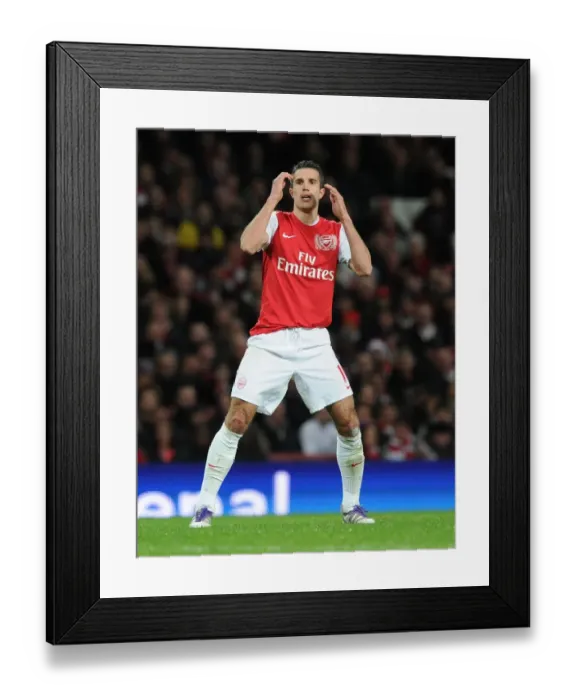 Framed Print : Robin van Persie's Disappointment: Arsenal v Wolverhampton Wanderers, Premier League 2011-2012