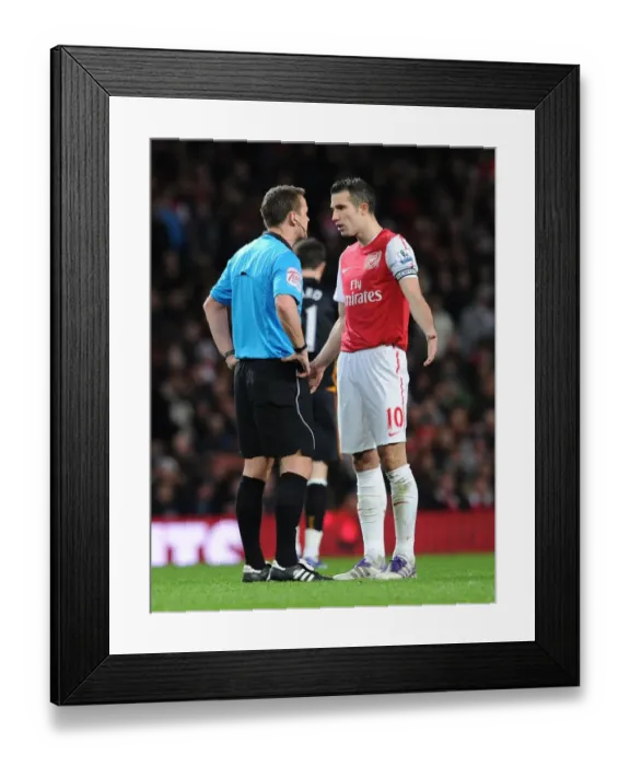Framed Print : Van Persie vs. Attwell: The Controversial Refereeing Decision - Arsenal vs. Wolverhampton Wanderers (December 2011) Framed Print : Van Persie vs. Attwell: The Controversial Refereeing Decision - Arsenal vs. Wolverhampton Wanderers (December 2011)