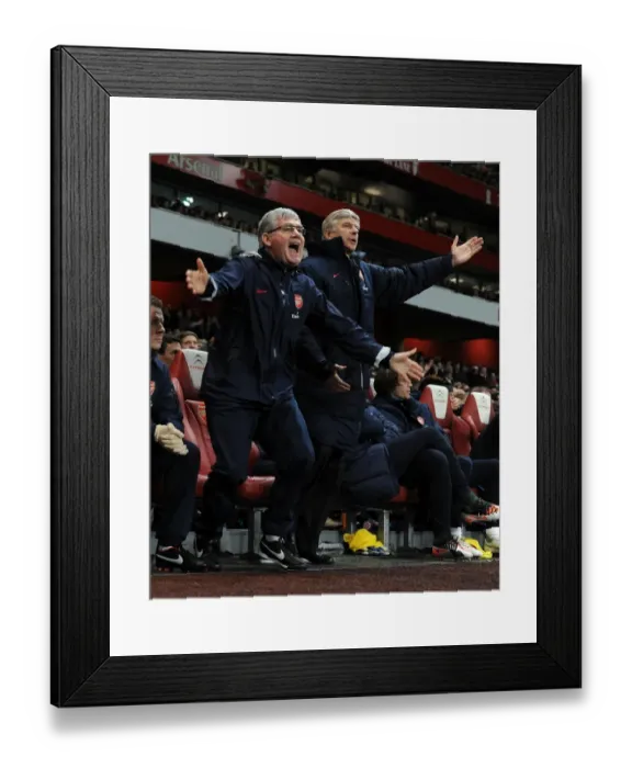 Framed Print : Arsene Wenger and Pat Rice: Arsenal's Dynamic Duo during the 2011-2012 Season (Arsenal v Wolverhampton Wanderers) Framed Print : Arsene Wenger and Pat Rice: Arsenal's Dynamic Duo during the 2011-2012 Season (Arsenal v Wolverhampton Wanderers)