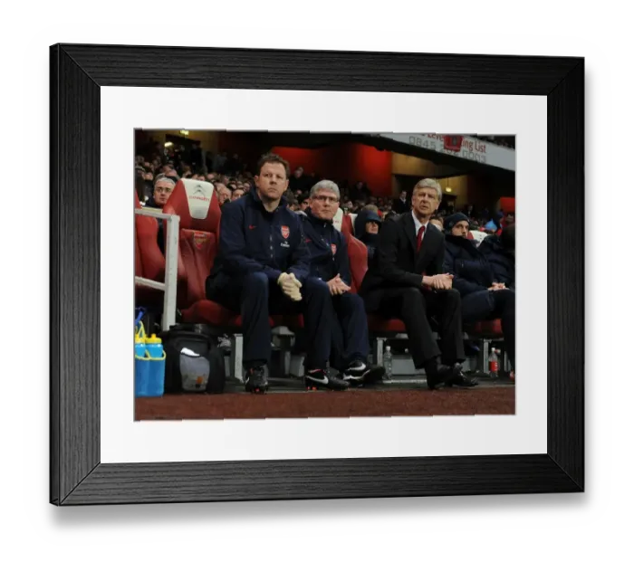 Framed Print : Arsenal's Coaching Trio: Wenger, Rice, and Lewin on the Touchline (2011-2012) Framed Print : Arsenal's Coaching Trio: Wenger, Rice, and Lewin on the Touchline (2011-2012)