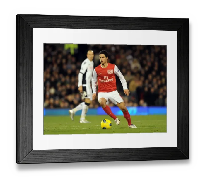 Framed Print : Mikel Arteta Leads Arsenal Against Fulham in Premier League Clash (2011-12) Framed Print : Mikel Arteta Leads Arsenal Against Fulham in Premier League Clash (2011-12)