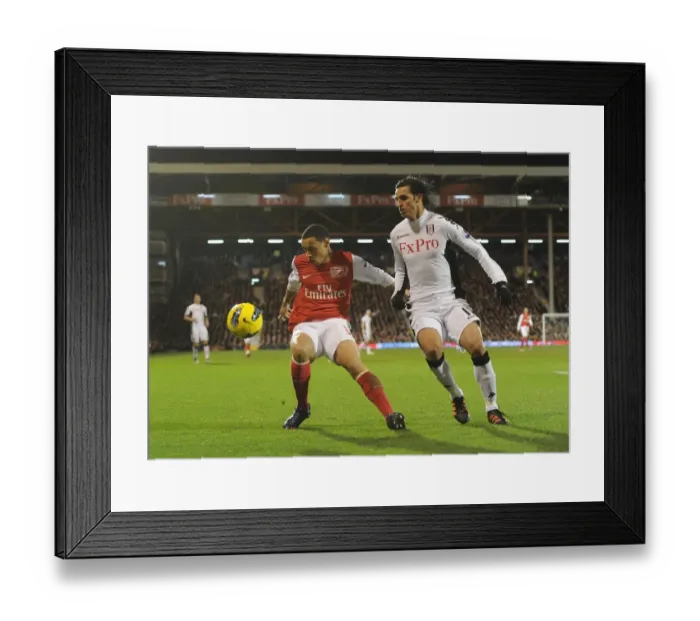 Framed Print : Coquelin vs. Ruiz: Battle in the Premier League - Fulham vs. Arsenal (2011-12)