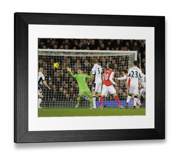 Framed Print : Laurent Koscielny Scores the Winner: Fulham vs. Arsenal, Premier League 2011-12