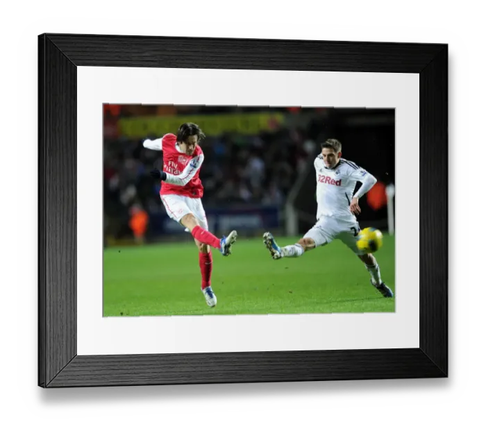 Framed Print : Clash of Midfielders: Rosicky vs Allen (Swansea vs Arsenal, 2011-12)