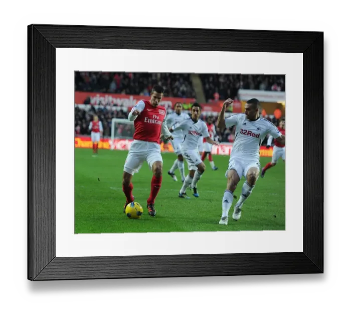 Framed Print : Robin van Persie Scores Past Steven Caulker: Swansea City vs. Arsenal, Premier League 2011-12