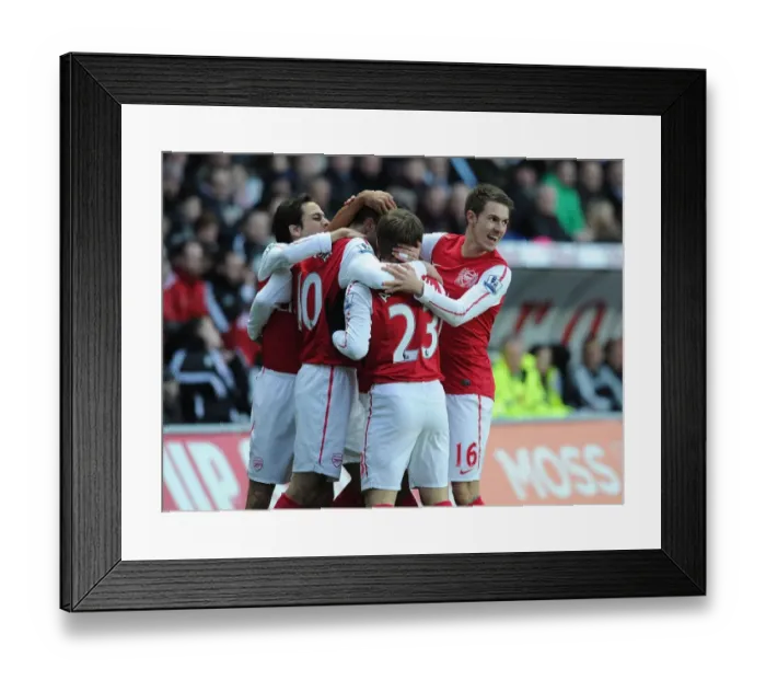 Framed Print : Aaron Ramsey Celebrates First Arsenal Goal vs Swansea City, January 2012