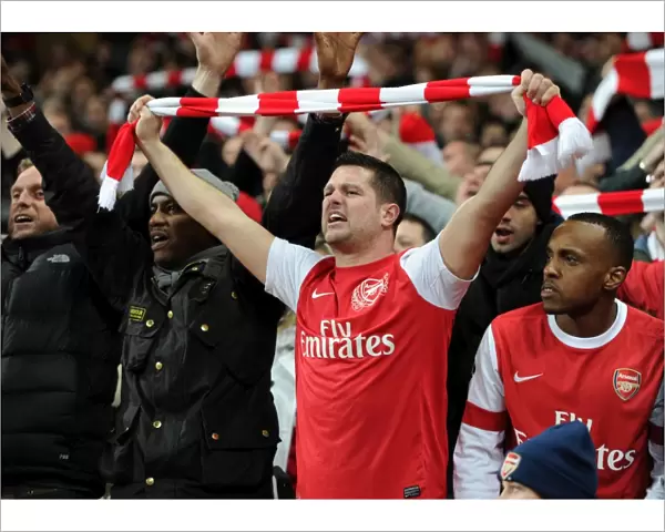 Arsenal fans. Arsenal 1: 2 Manchester United. Barclays Premier League. Emirates Stadium, 22  /  1  /  12