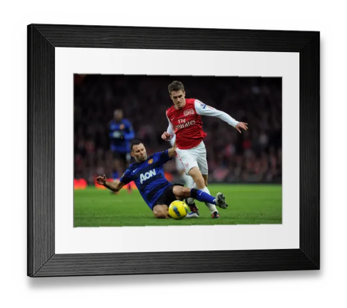 Framed Print : Clash of Legends: Ramsey vs. Giggs - Arsenal vs. Manchester United, Premier League, 2012
