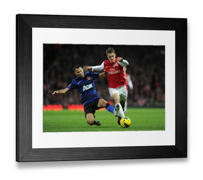 Framed Print : Clash of Legends: Ramsey vs. Giggs - Arsenal vs. Manchester United, Premier League, 2012