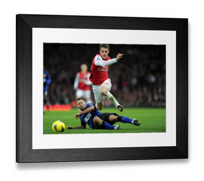 Framed Print : Clash of Legends: Ramsey vs. Giggs - Arsenal vs. Manchester United, Premier League, 2012