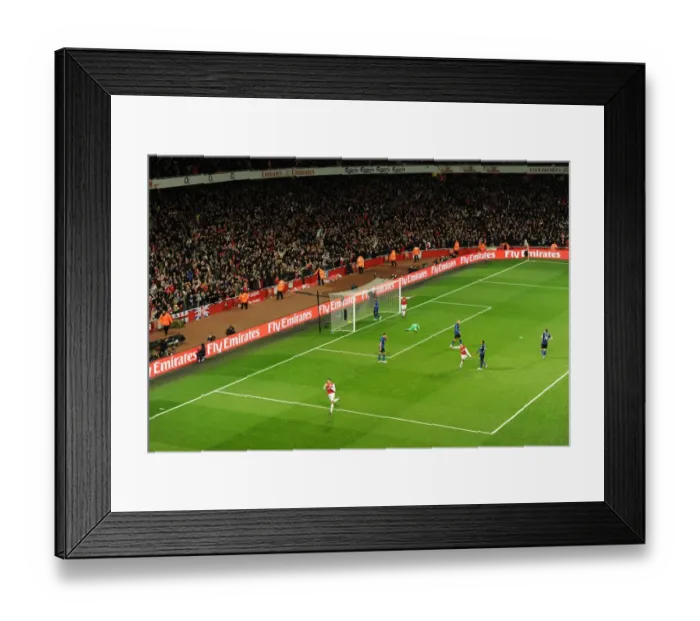 Framed Print : Robin van Persie's Thrilling Goal: Arsenal vs. Manchester United, Premier League 2011-12