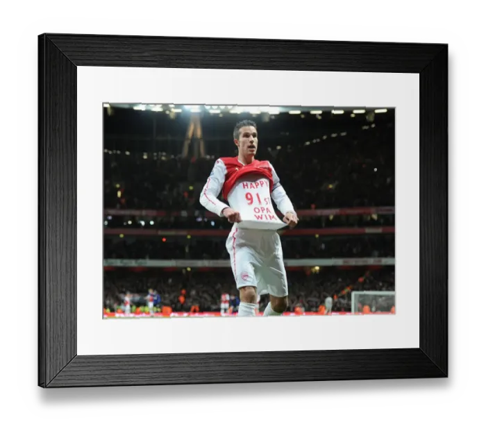 Framed Print : Robin van Persie's Goal: Arsenal vs. Manchester United, Premier League 2011-12