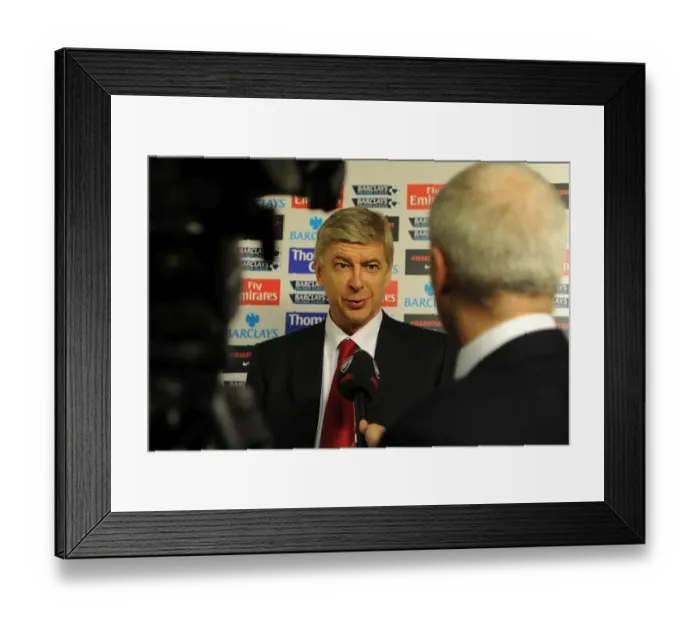 Framed Print : Arsene Wenger, Arsenal Manager: Pre-Match Focus vs Manchester United (Premier League 2011-12)