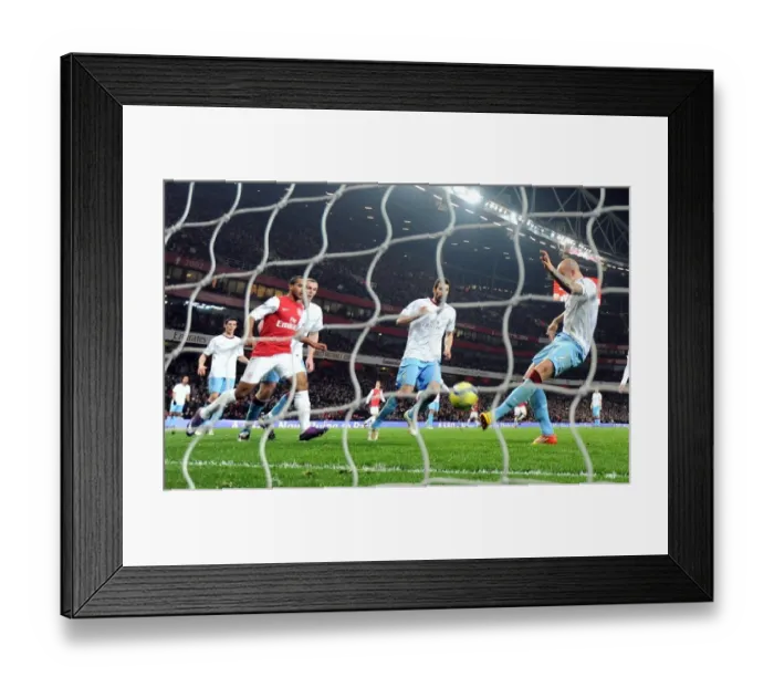 Framed Print : Theo Walcott's Controversial Goal: Arsenal vs. Aston Villa, FA Cup 2011-12